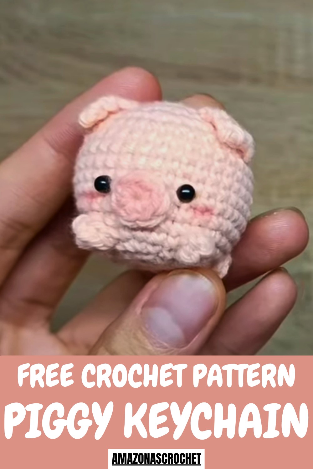 Crochet Piggy Keychain Pattern