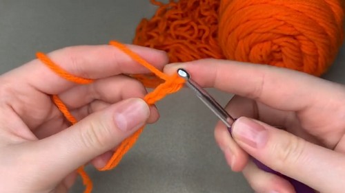 Crochet Pumpkin Coaster Pattern 1