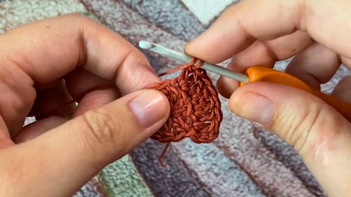 Crochet Pumpkin Coaster Pattern 3