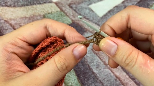 Crochet Pumpkin Coaster Pattern 6