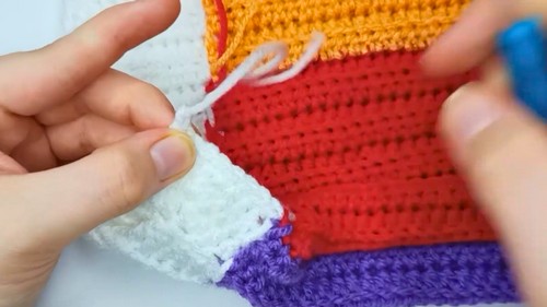 Crochet Rainbow Cloud Beanie Pattern 6