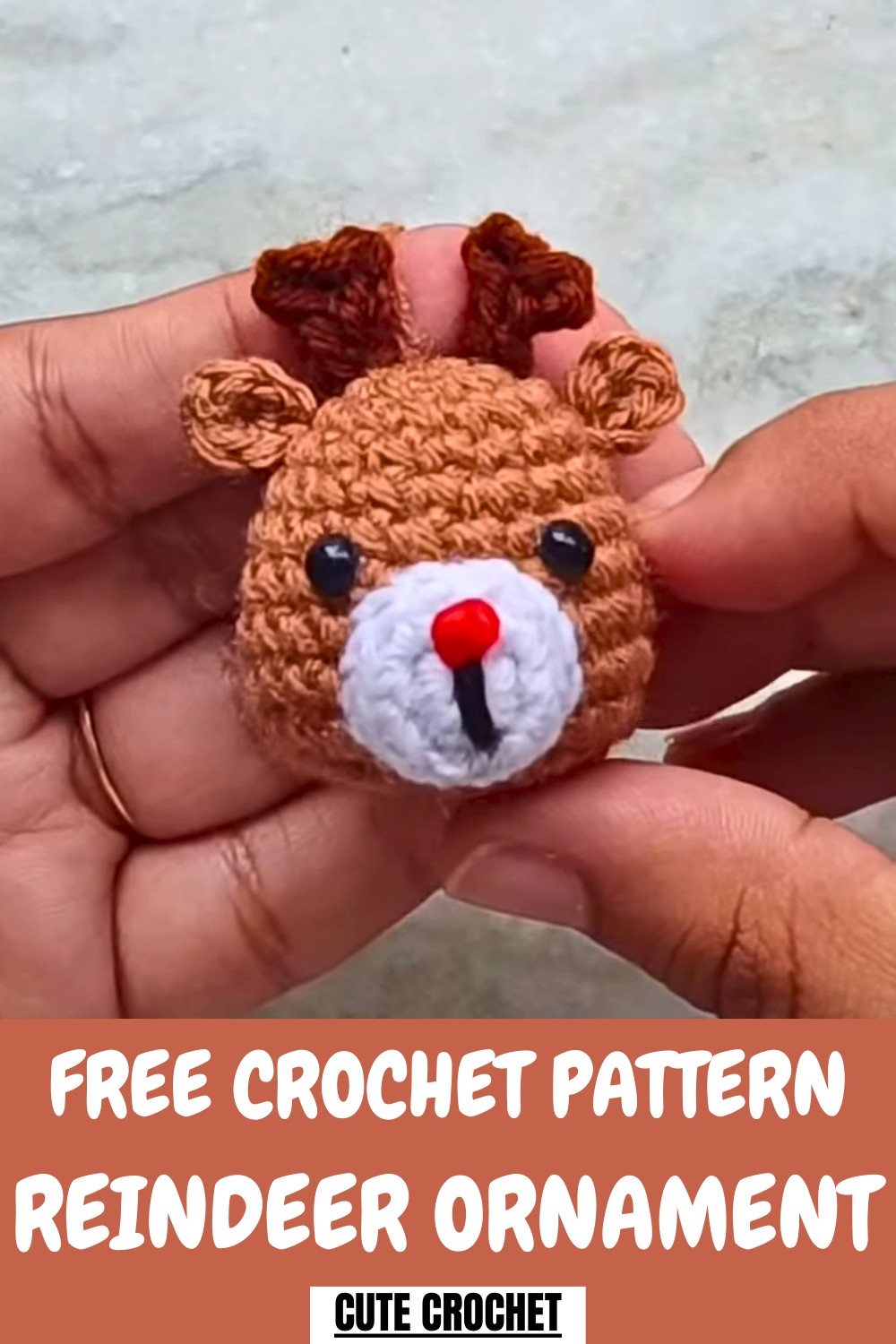 Crochet Reindeer Ornament Pattern