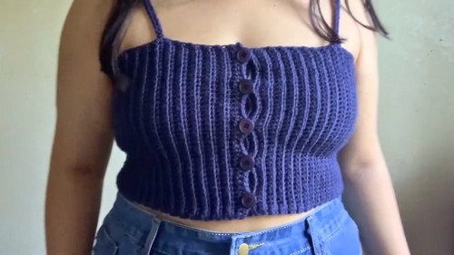 Crochet Ribbed Crop Top Pattern 8