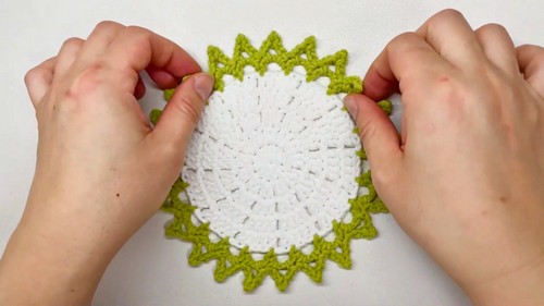 Crochet Rose Flower Coaster Pattern 5