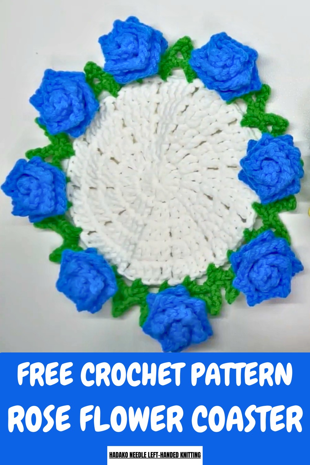 Crochet Rose Flower Coaster Pattern