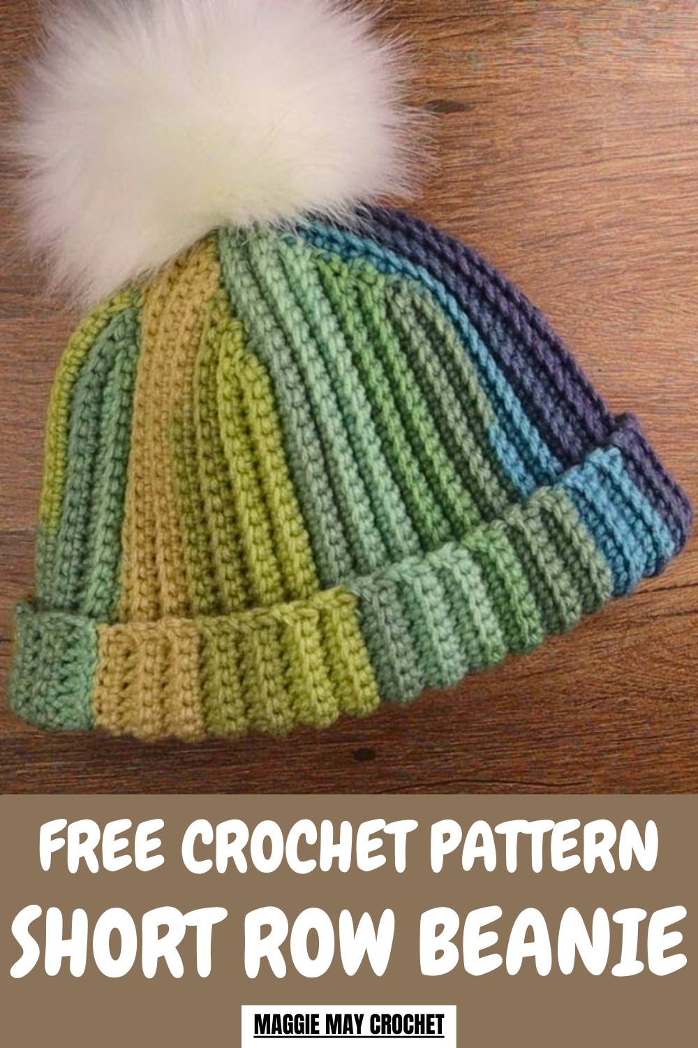 Crochet Short Row Beanie Pattern