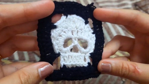 Crochet Skull Granny Square Pattern 6