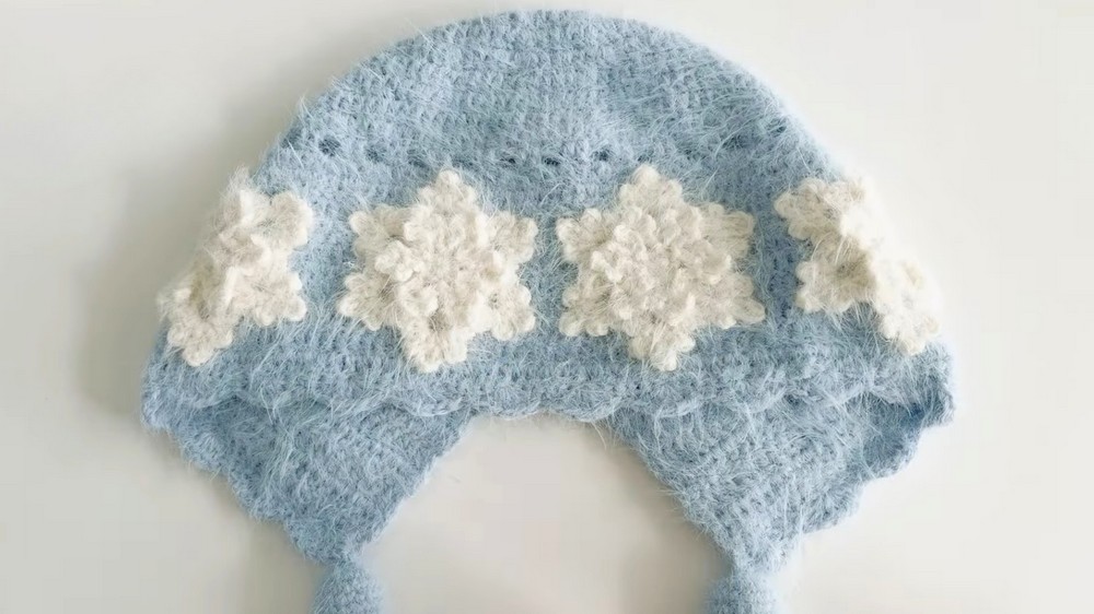 Crochet Snowflake Hat Pattern 8