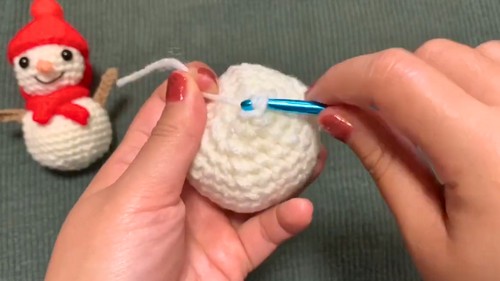 Crochet Snowman Ornament Pattern 5