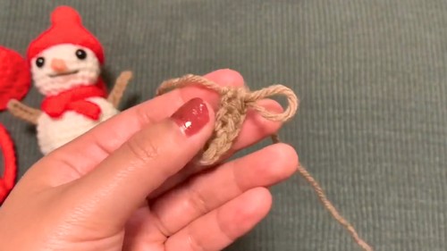 Crochet Snowman Ornament Pattern 7