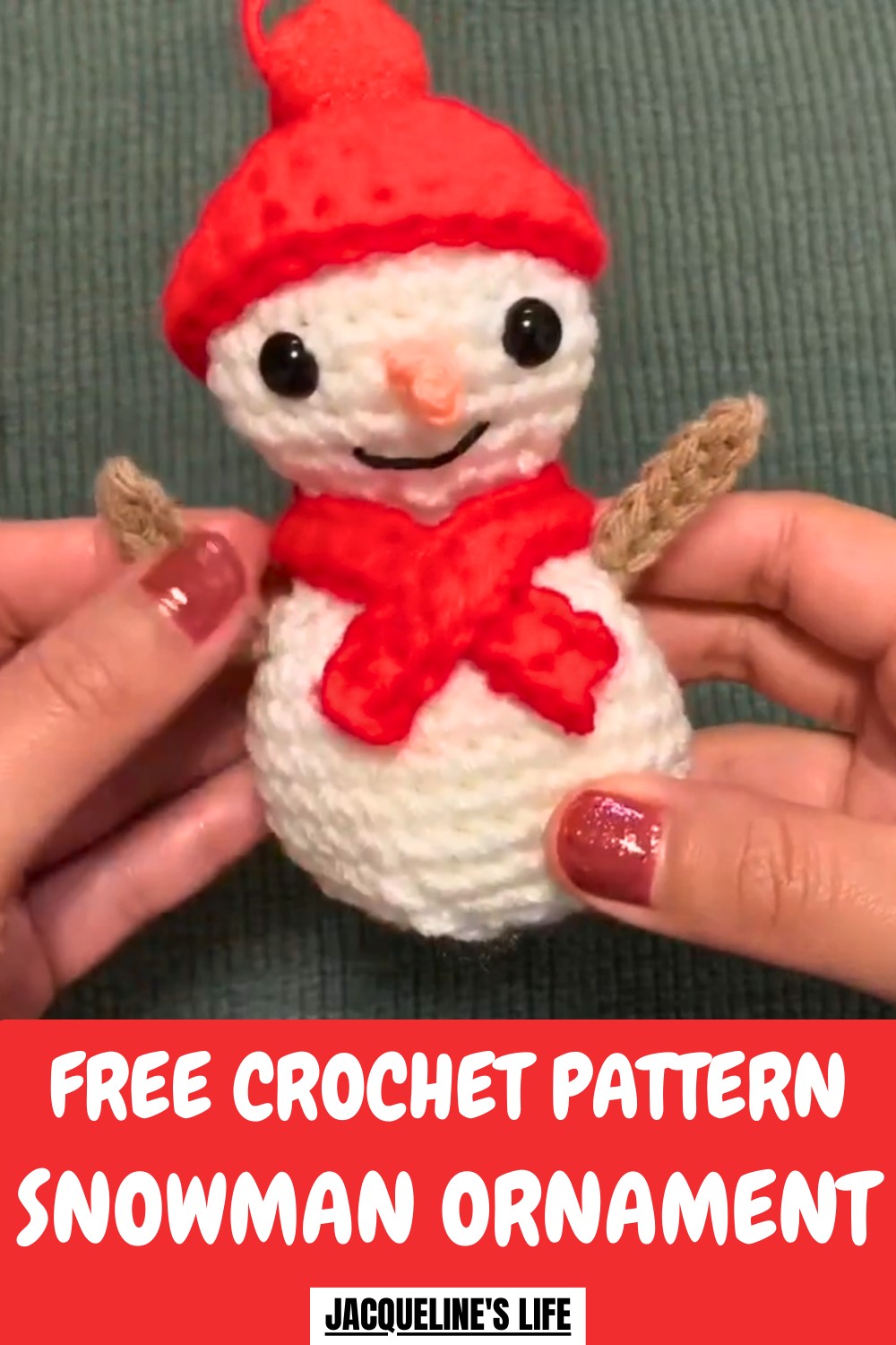 Crochet Snowman Ornament Pattern