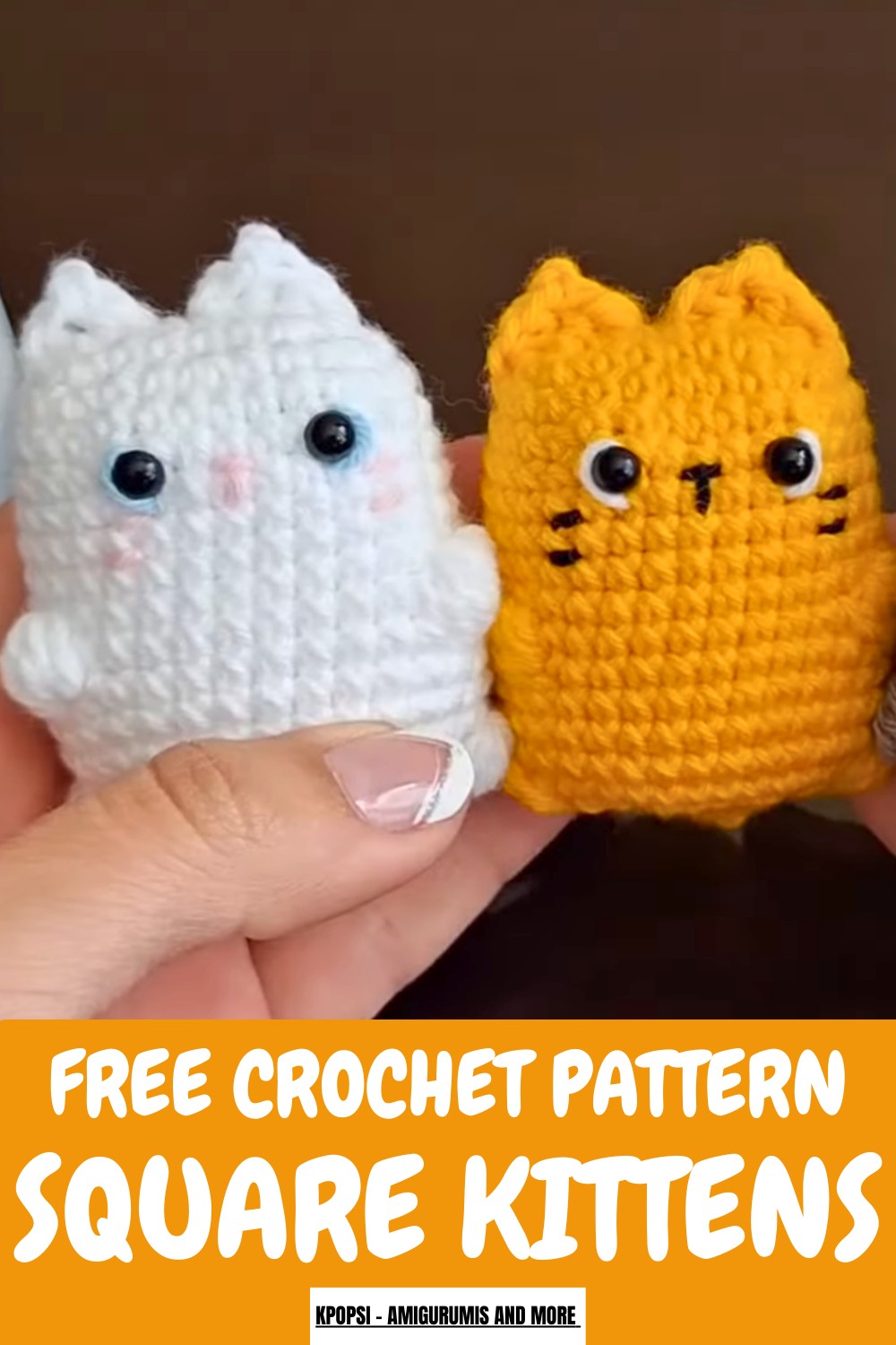 Crochet Square Kittens Amigurumi Pattern
