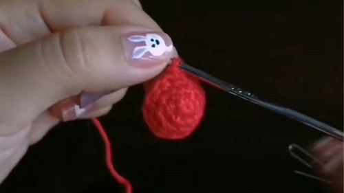 Crochet Strawberry Keychain Pattern 5