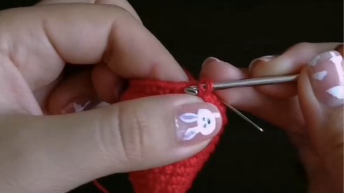 Crochet Strawberry Keychain Pattern 6