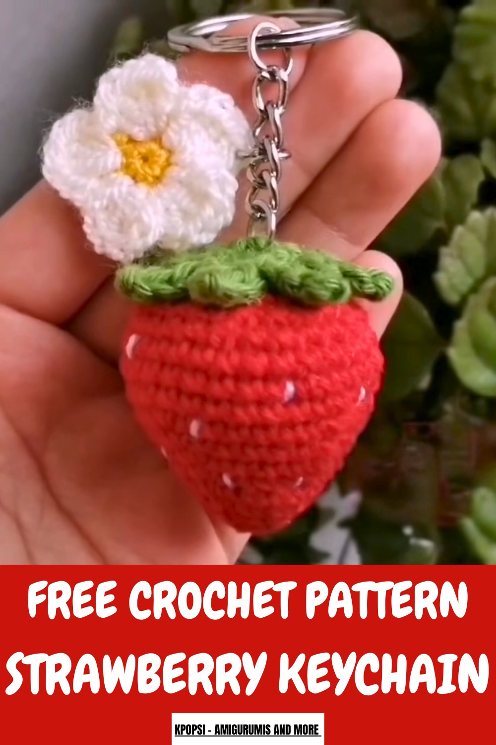 Crochet Strawberry Keychain Pattern