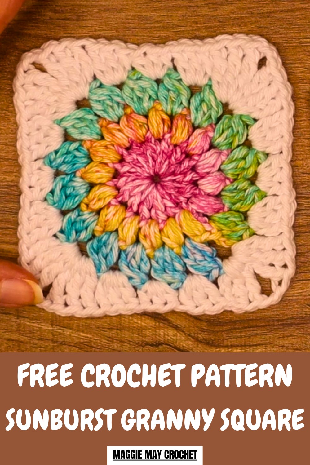 Crochet Sunburst Granny Square Pattern