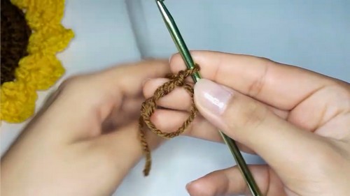 Crochet Sunflower Coasters Pattern 1