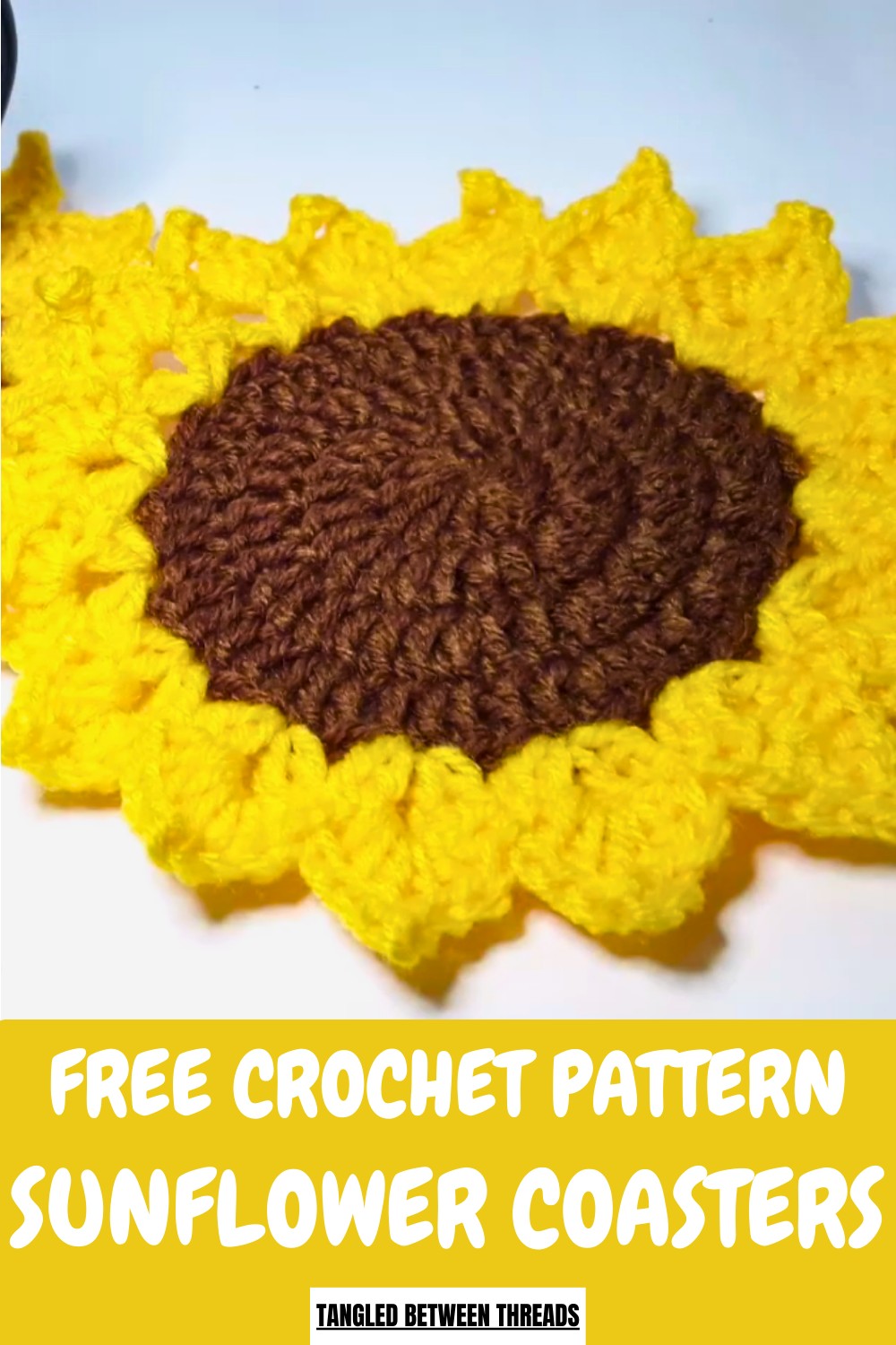 Crochet Sunflower Coasters Pattern