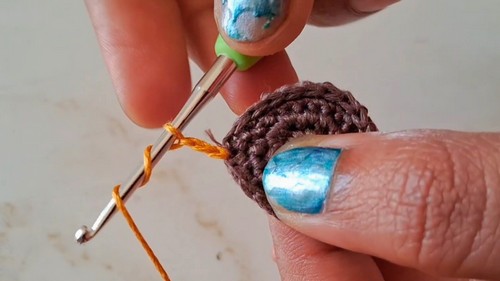 Crochet Sunflower Earrings Pattern 4