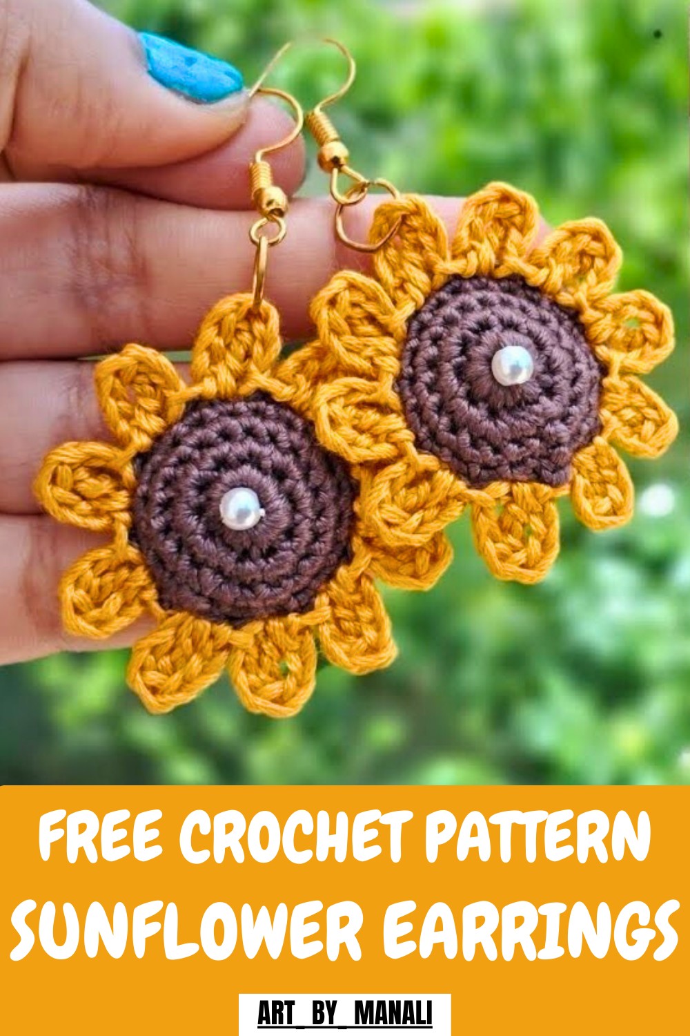 Crochet Sunflower Earrings Pattern
