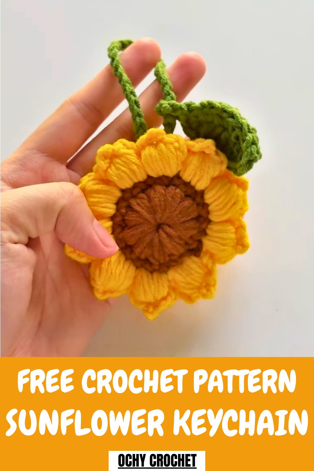 Crochet Sunflower Keychain Pattern