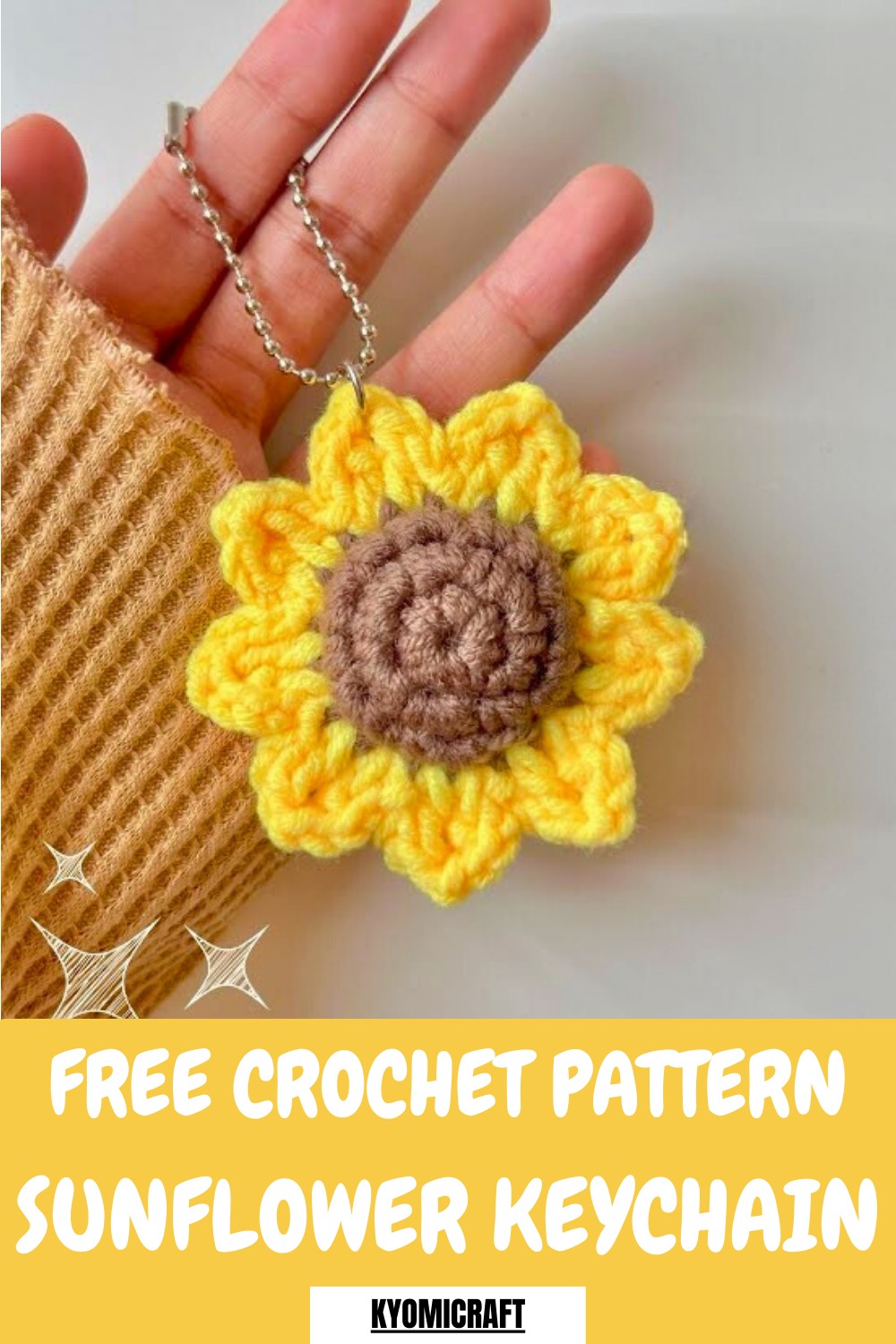 Crochet Sunflower Keychain Pattern