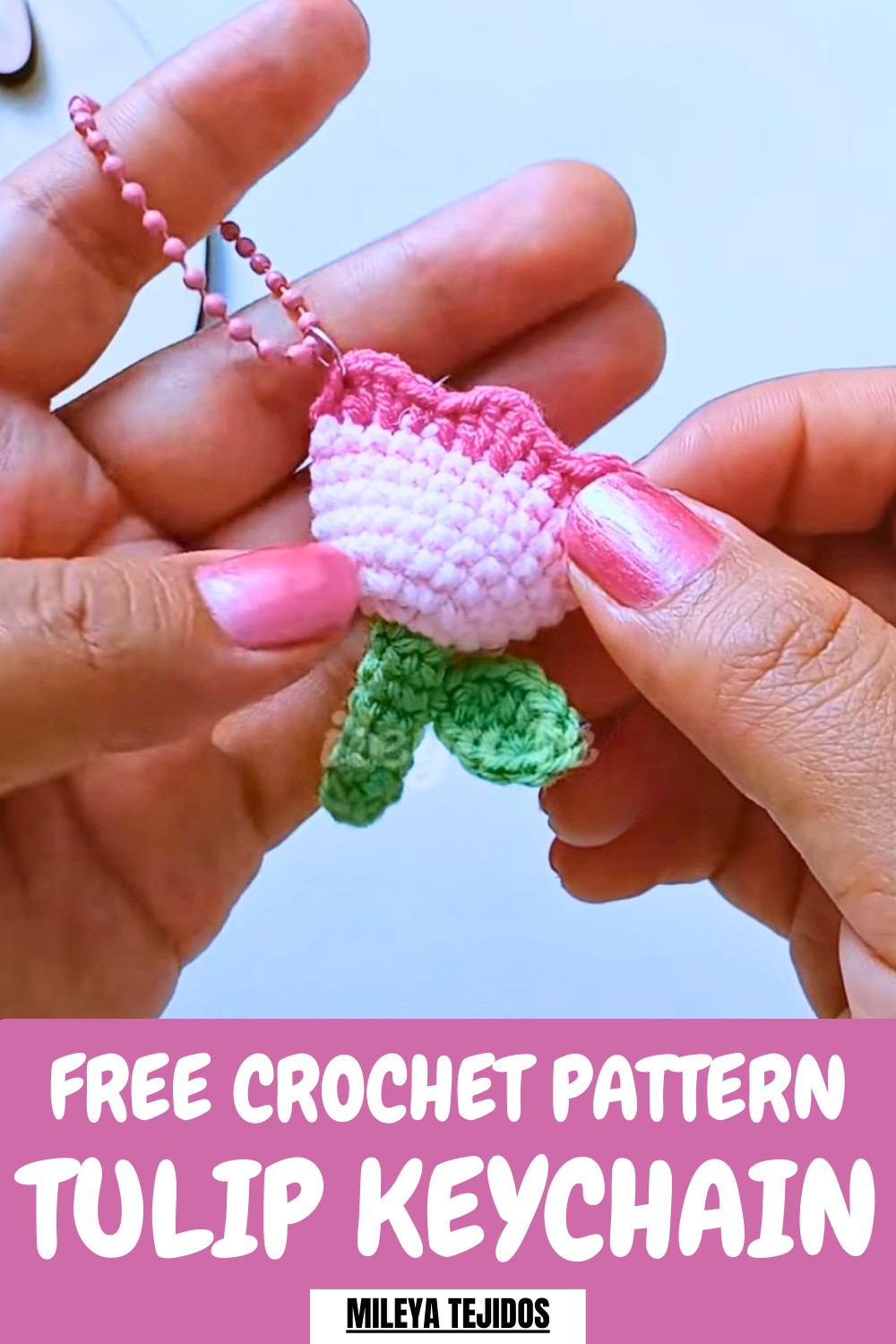 Crochet Tulip Keychain Pattern