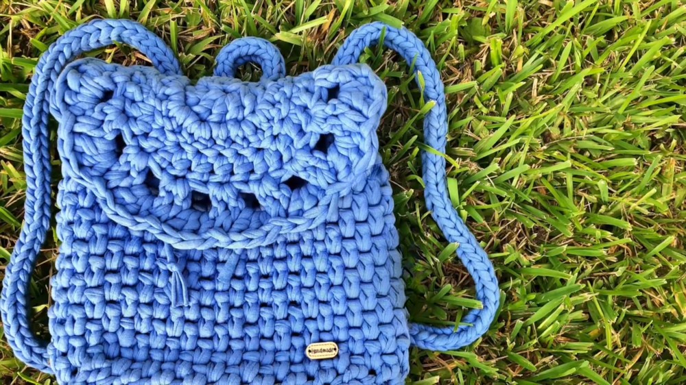 Crochet T-shirt Yarn Backpack