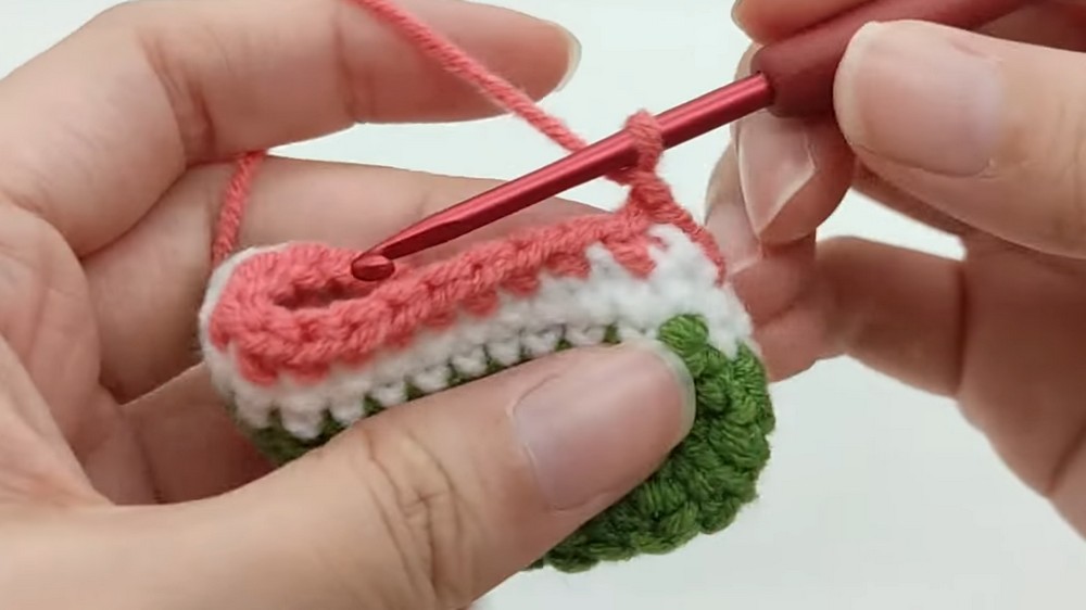 Crochet Watermelon Keychain