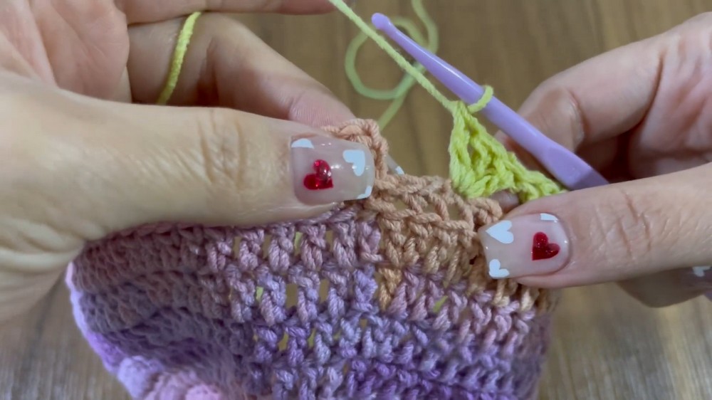 Crochet Rainbow Bucket Hat