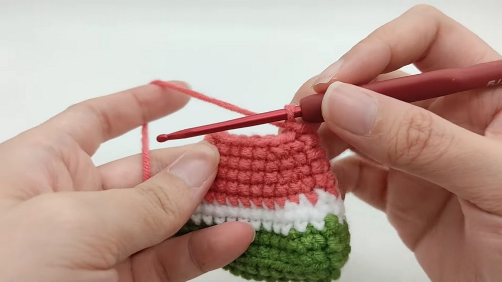 Crochet Watermelon Keychain