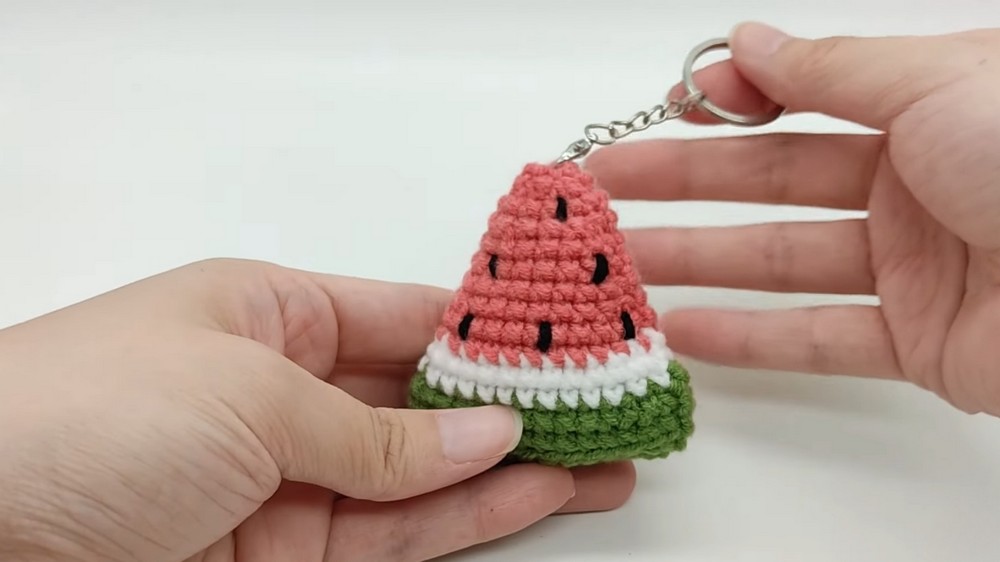 Crochet Watermelon Keychain