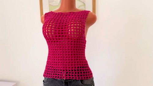 Amazing Crochet Mesh Top Pattern 9