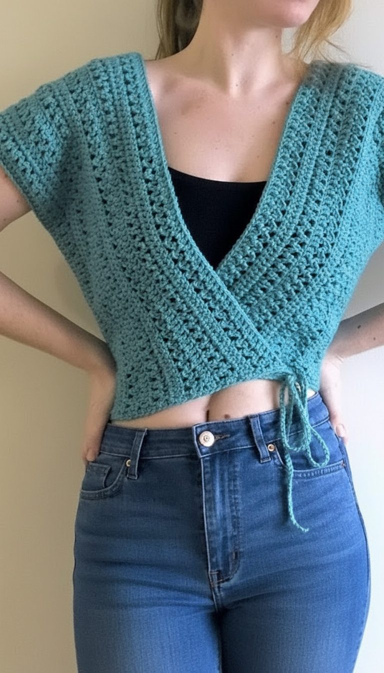 Braided Lace Crochet Wrap Top Pattern 8