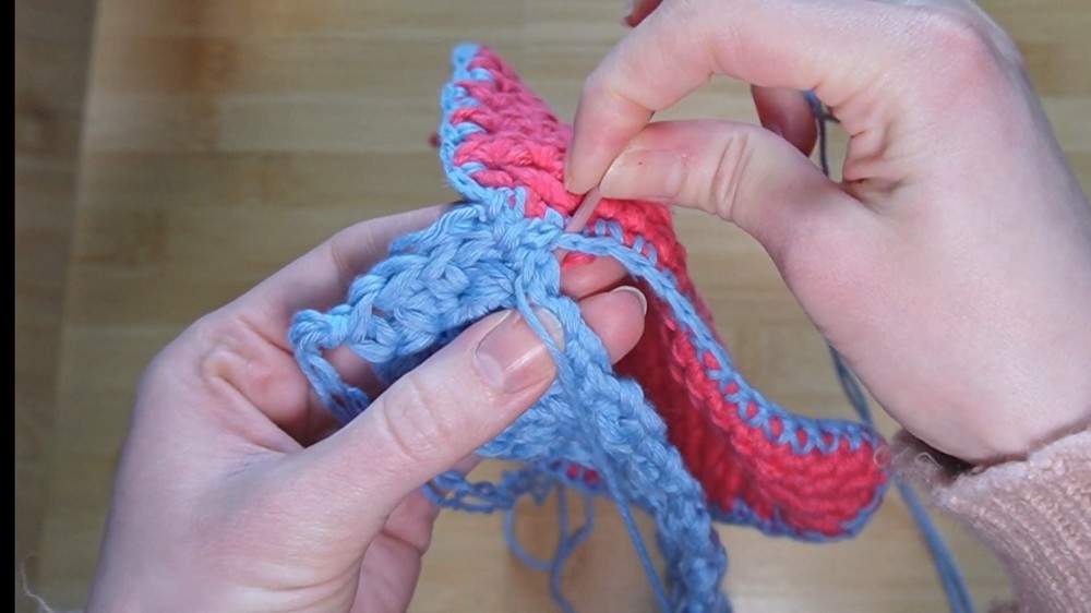 Crochet Color Block Handbag