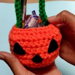 Crochet Pumpkin Treat Basket