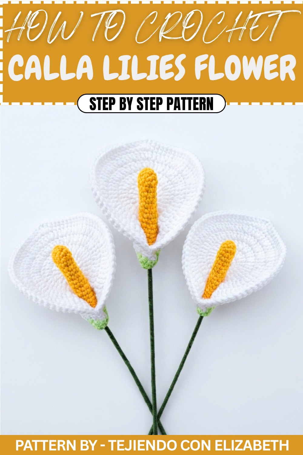 Calla lilies or anthuriums crocheted step by step, very easy to make
