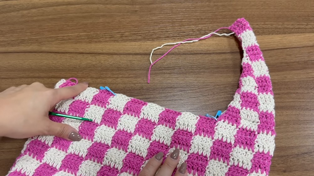 Crochet Checkered Bag