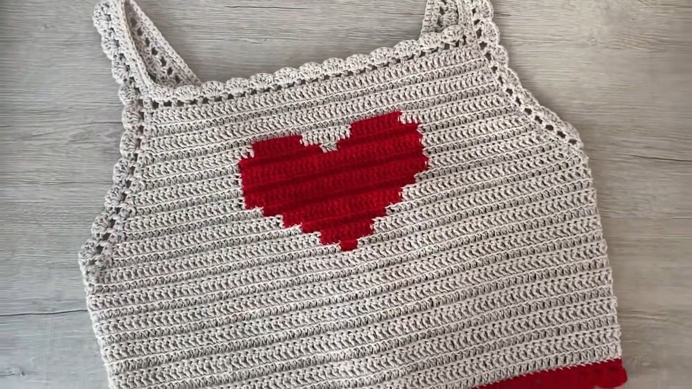 Crochet Heart Crop Top