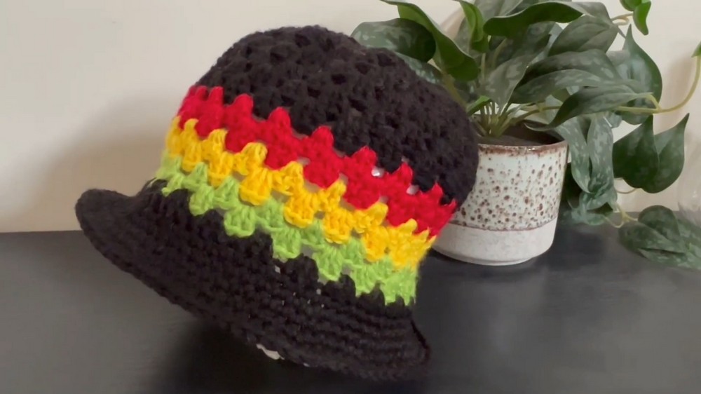 Crochet Rasta Bucket Hat