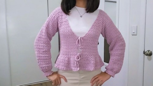Crochet Aisla Mesh Cardigan Pattern 8