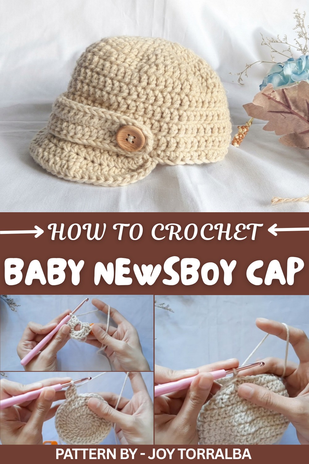 Crochet Baby Newsboy Cap