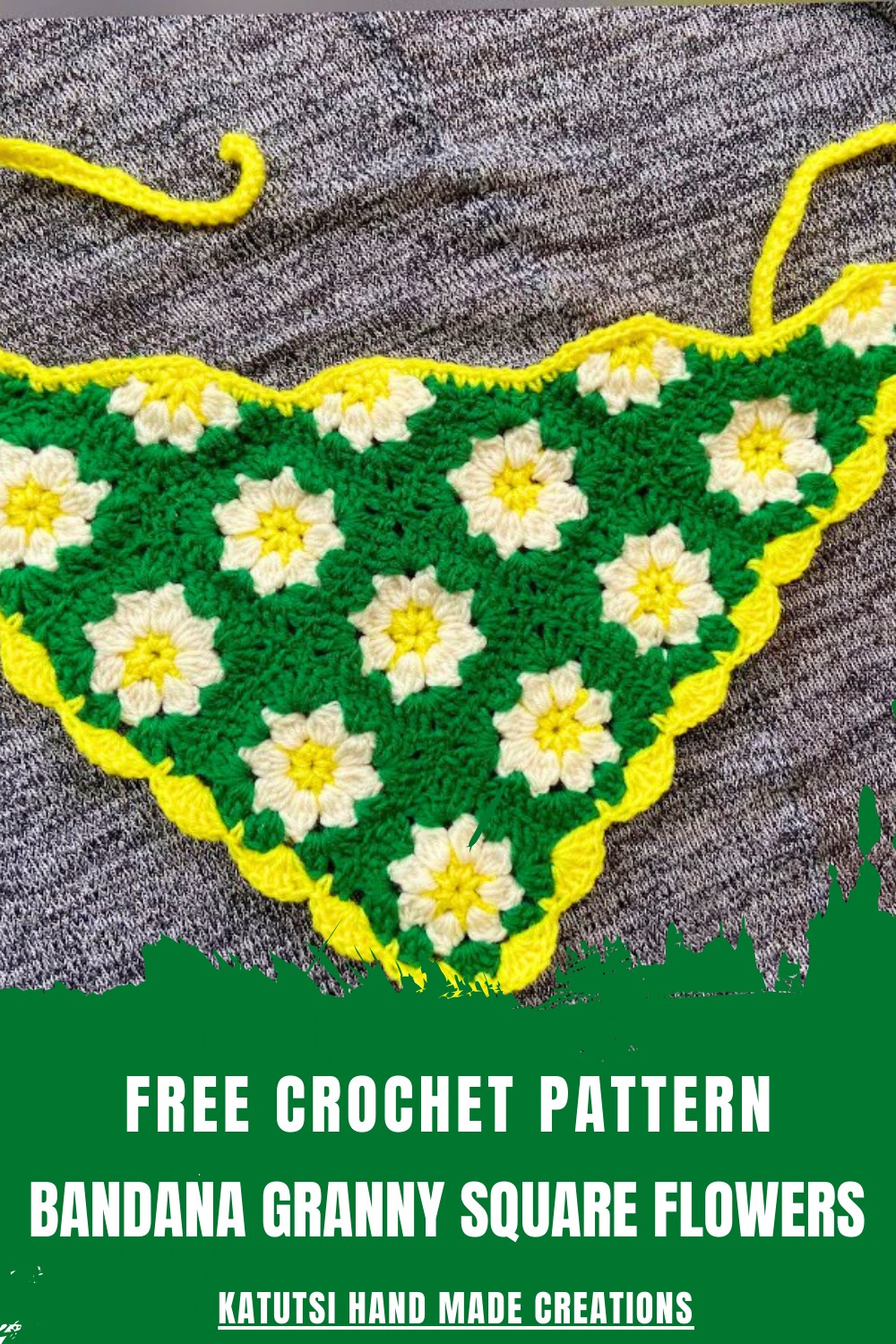 Crochet Bandana Granny Square Flowers