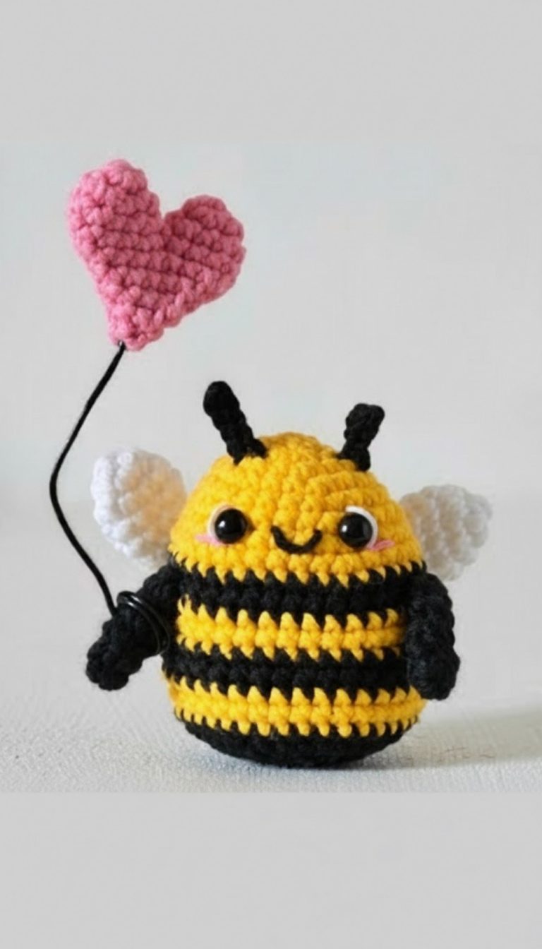 Crochet Bee With Heart Balloon Pattern 10