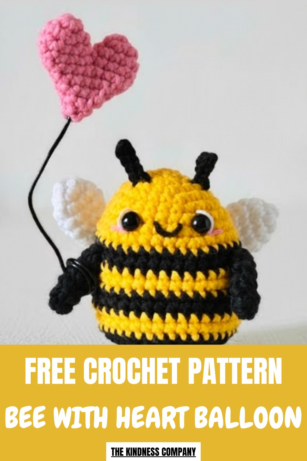Crochet Bee With Heart Balloon Pattern