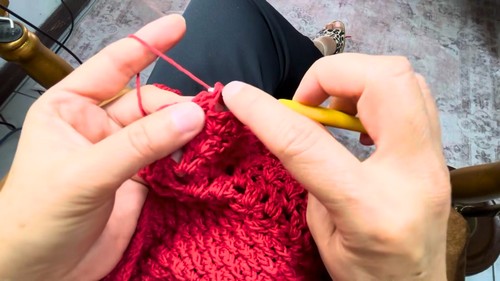 Crochet Blouse In Alpine Stitch Pattern 6