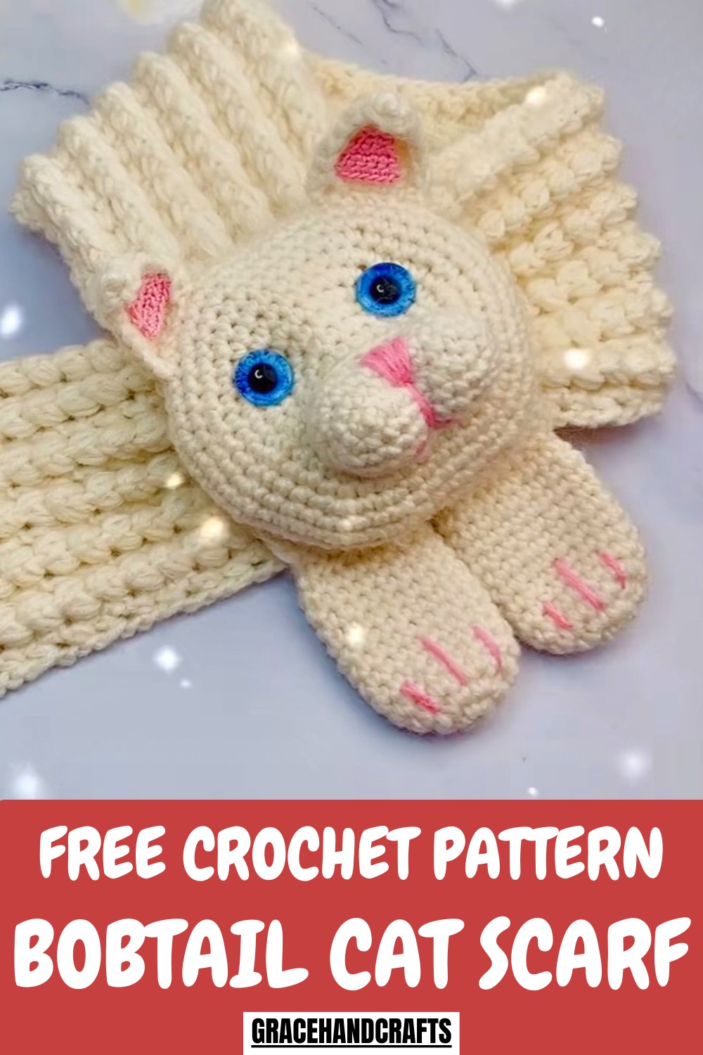Crochet Bobtail Cat Scarf Pattern