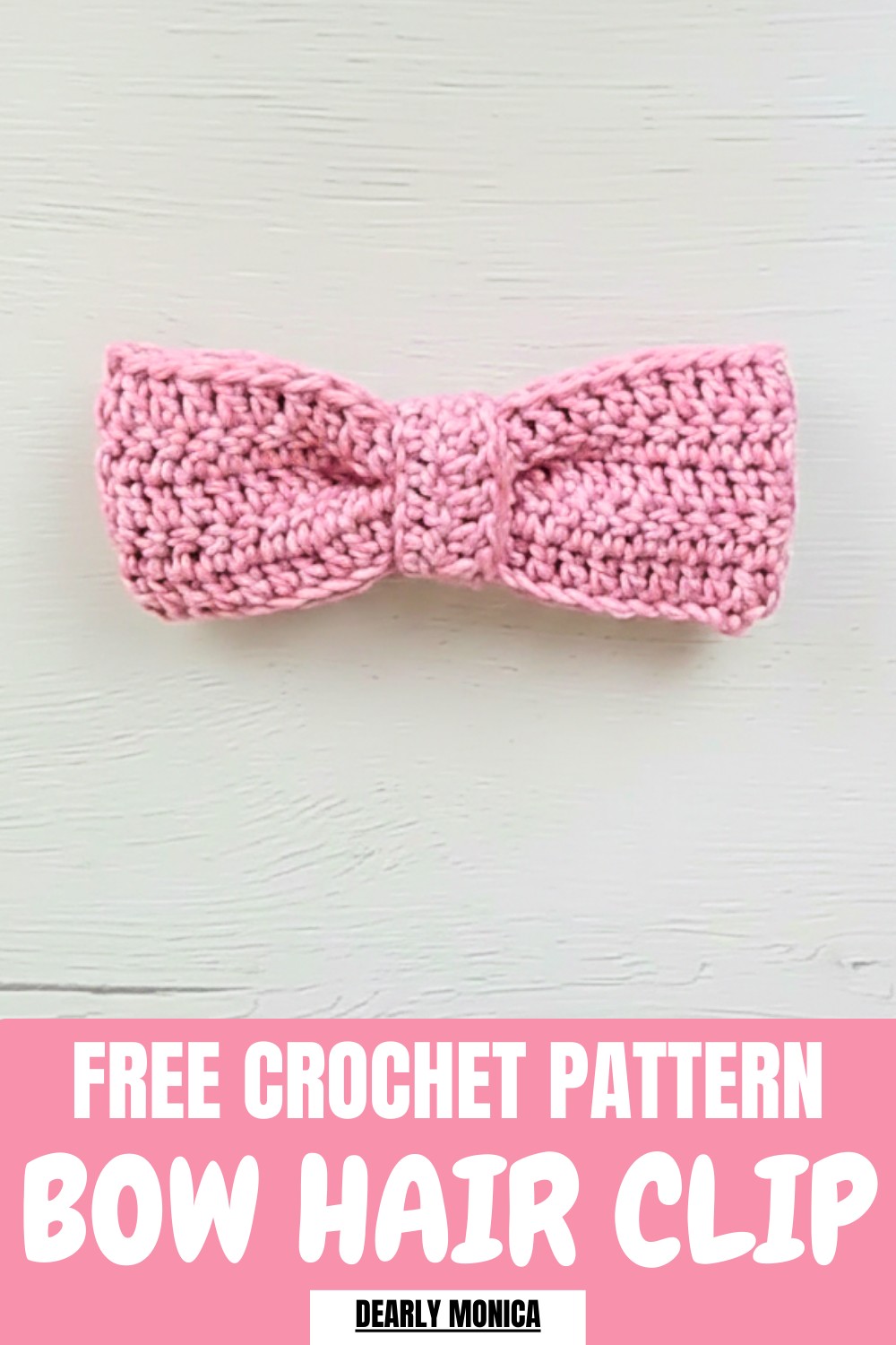 Crochet Bow Hair Clip Pattern