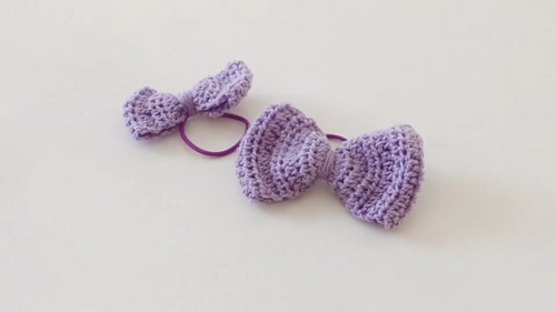 Crochet Bow Hair Tie Pattern 8