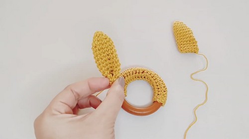 Crochet Bunny Ear Rattle Pattern 8